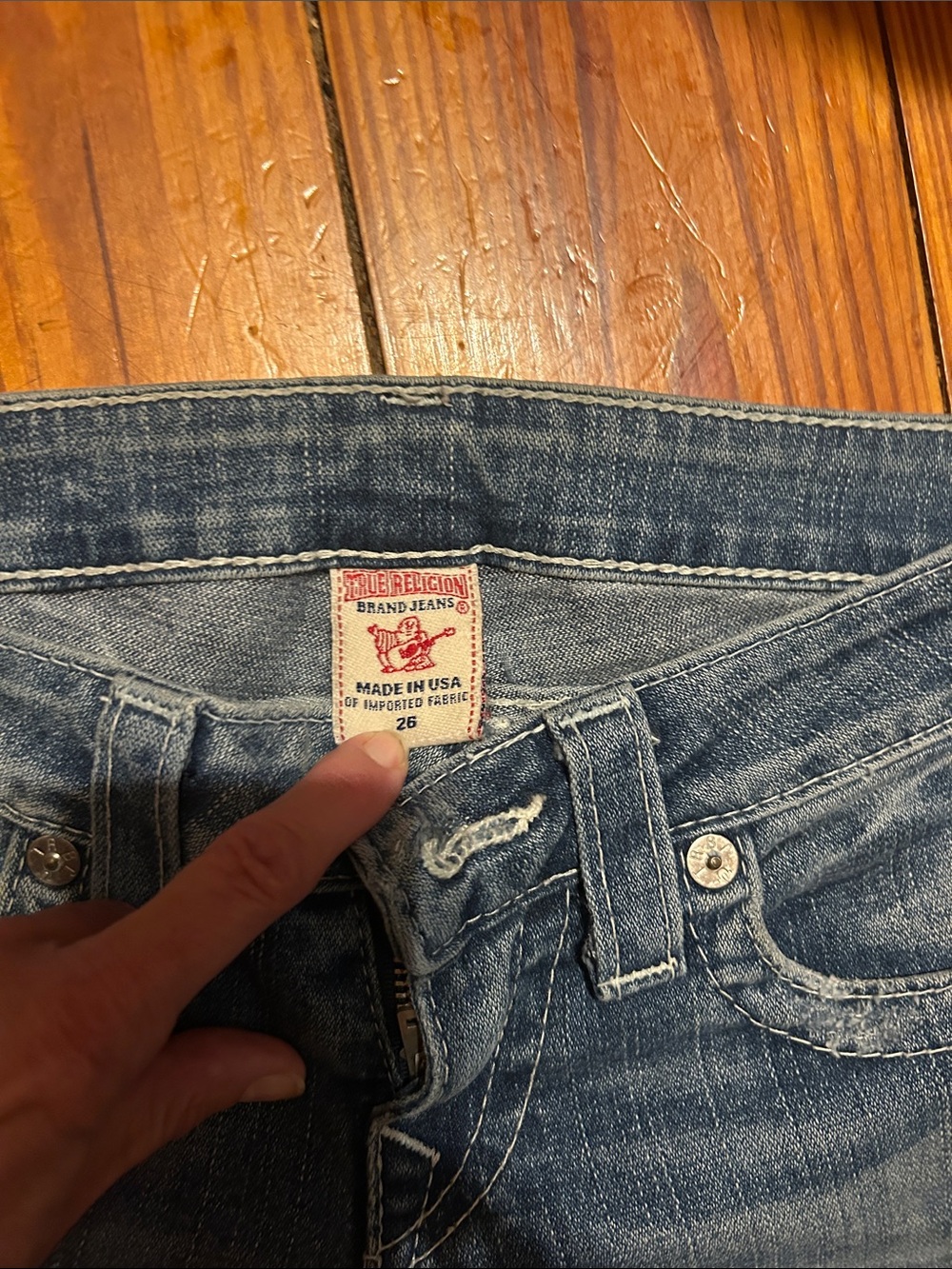 True Religion Light Blue Flare Denim Jeans - Picture 3 of 3